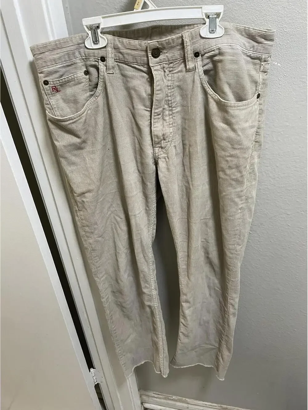 VTG Polo Ralph Lauren Corduroy Pants Beige Men 34x32 *desc